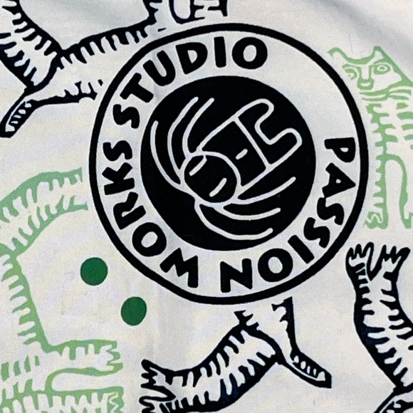 Passion Works Studio Green And Navy All Over Cat Print Bandana Handkerchief - Picture 4 of 11